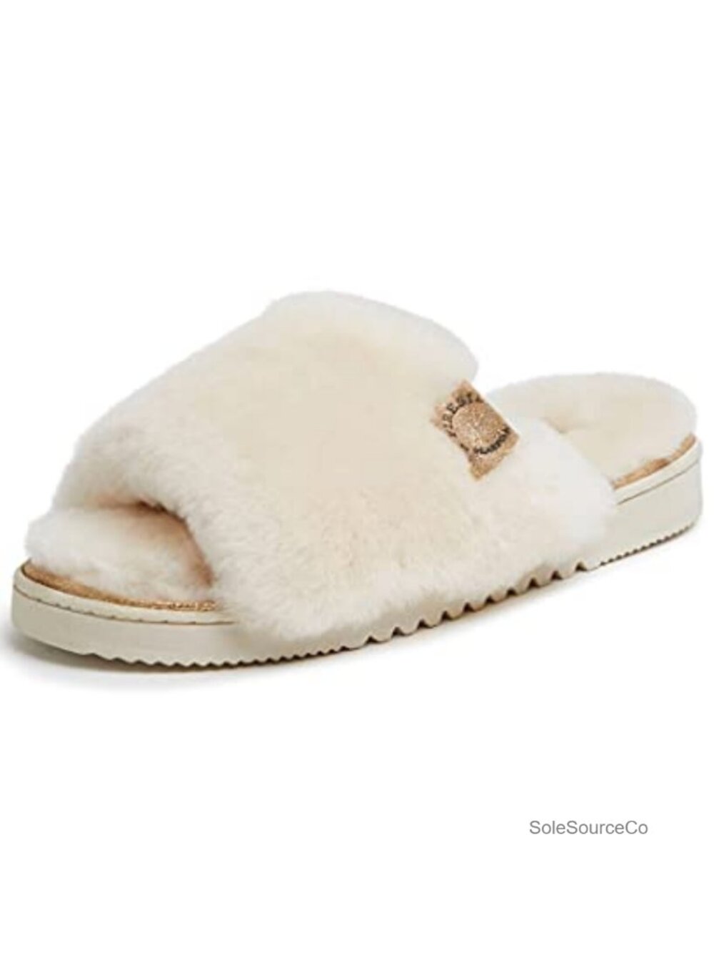 Dearfoams Women's Shearling Slide Slipper Easy On/Off Indoor Outdoor